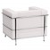HERCULES Regal Series Contemporary Melrose White LeatherSoft Chair with Encasing Frame