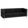 HERCULES Regal Series Contemporary Black LeatherSoft Sofa with Encasing Frame