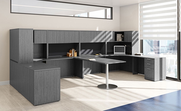 Coastal Grey Laminate Workstation