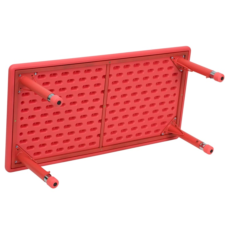 24x48 Height Adjustable Rectangular Red Activity Table