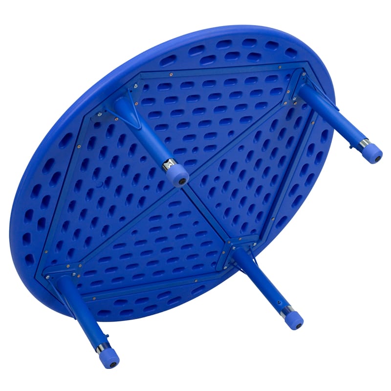 45" Round Height Adjustable Blue Plastic Activity Table