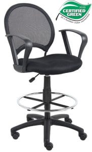 Boss Mesh Back Drafting Chair with Loop Arms B16217