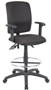 Boss Multi-Function Fabric Drafting Stool W/Adjustable Arms