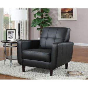 Aaron Upholstered Track Arm Tufted Accent Chair Black