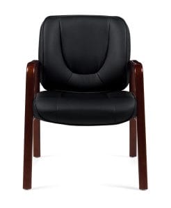 Luxhide Guest Chair with Wood Accents 