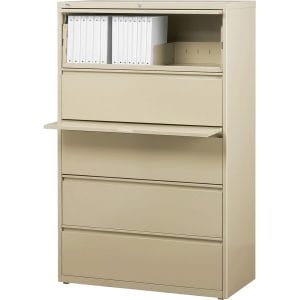 Lorell Telescoping Suspension 36" Lateral File Cabinet Putty LLR60441