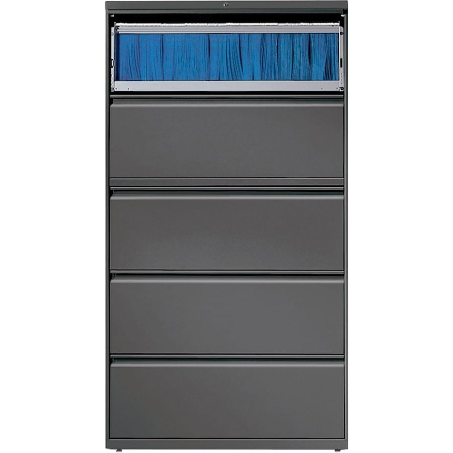 Lorell Telescoping Suspension 36" Lateral File Cabinet Charcoal LLR60443