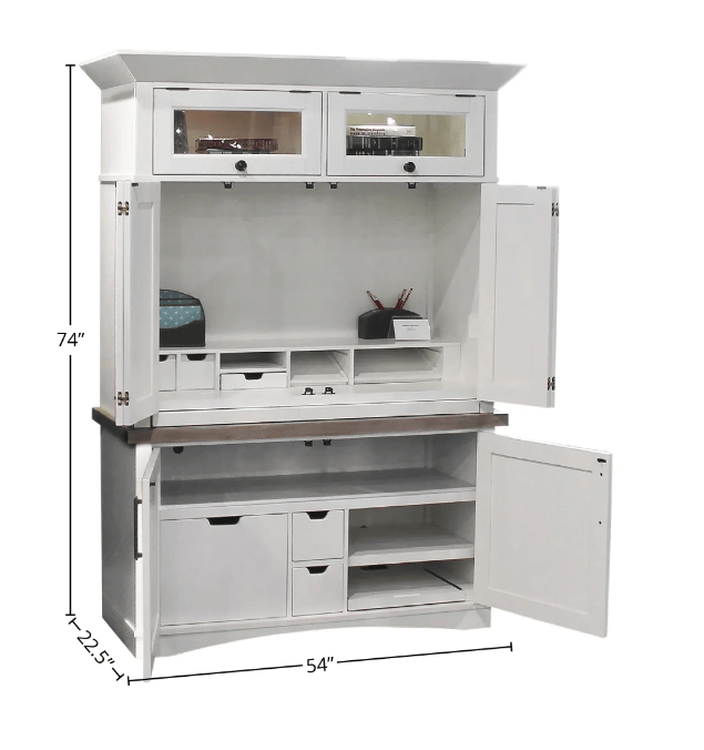 Americana Modern Workstation with LED Light by Parker House, COTTON