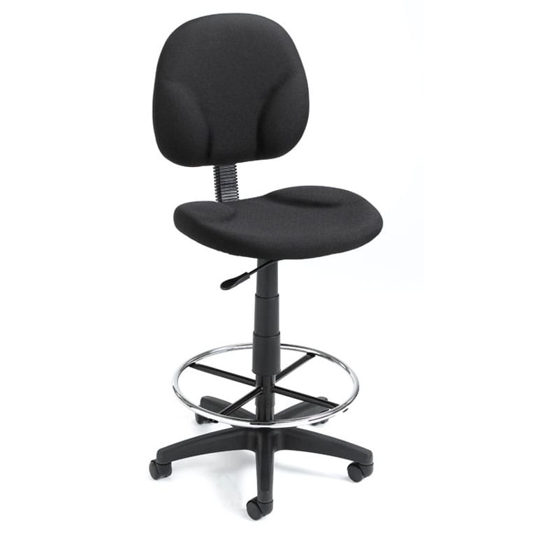 Boss Stand Up Drafting Stool W/Foot Rest - Black