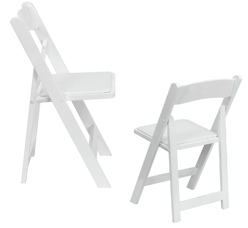 HERCULES White Wood Folding Chair