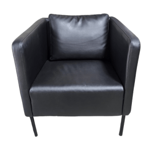 Used Black Faux Leather Club Chair