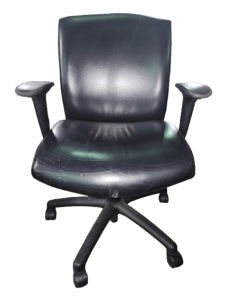 Used Conference Chair, Faux Black Leather