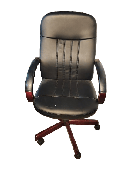 Preowned Faux Leather Executive Chair, Black