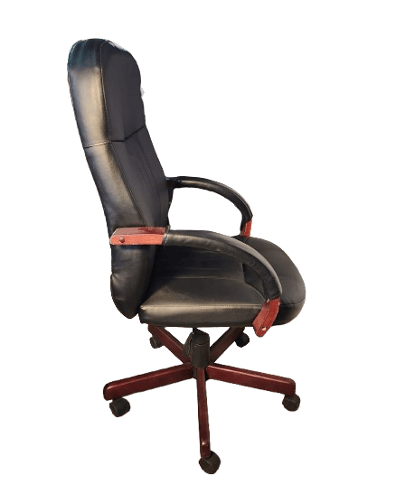 Preowned Faux Leather Executive Chair, Black