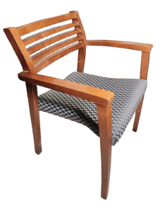 Preowned Ladder Back Guest Chair, Brown