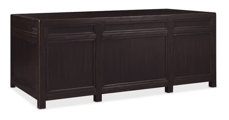 Hooker Furniture Home Office Driftwood Executive Desk, Burnt Timber Finish