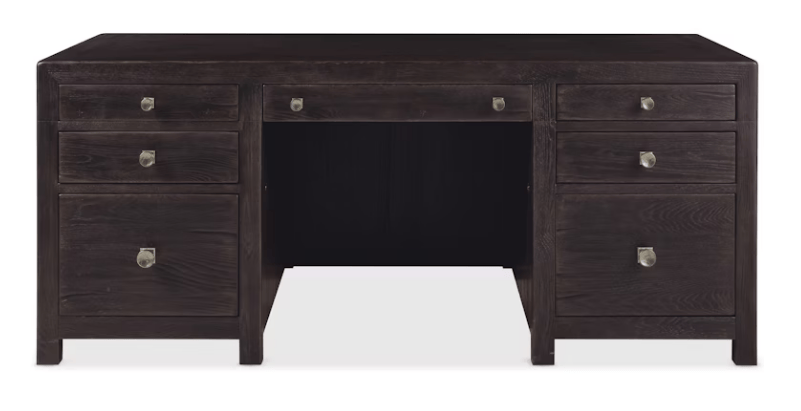 Hooker Furniture Home Office Driftwood Executive Desk, Burnt Timber Finish