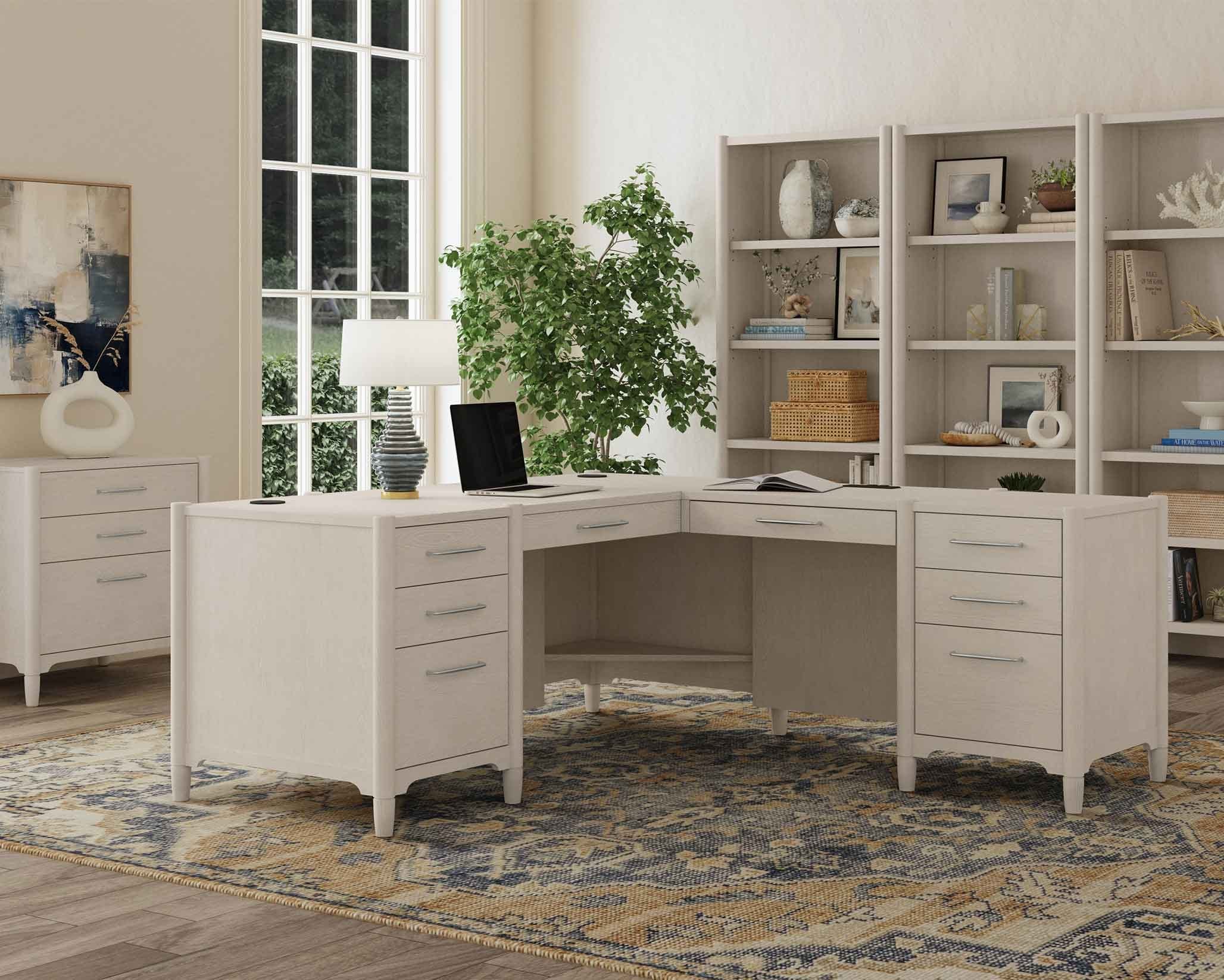 Towne Pedestal L-Shaped Desk by Martin