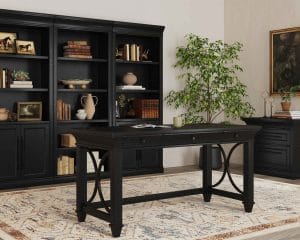 Willow Lane Bookcase with Doors by Martin, Ebony Black