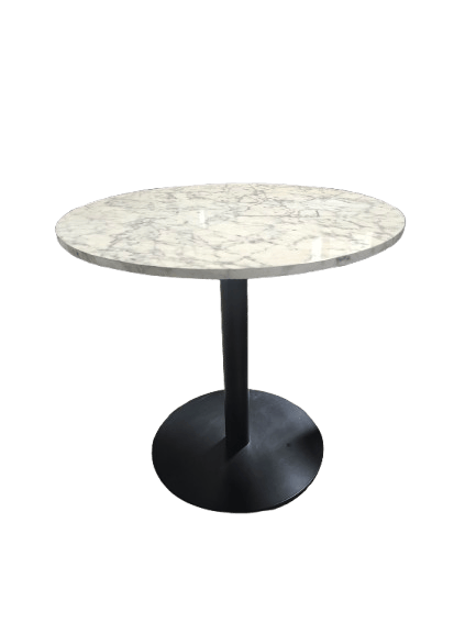 Preowned Faux Marble-Top Pedestal Table