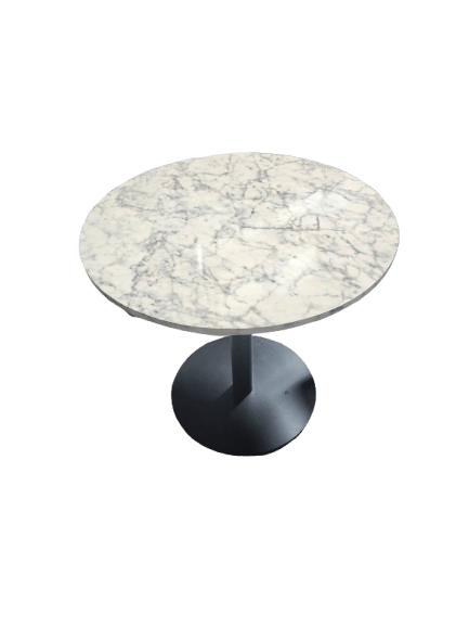 Preowned Faux Marble-Top Pedestal Table