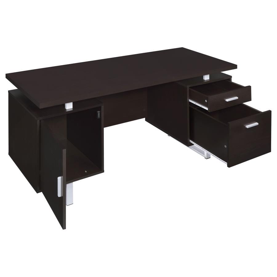 Lawtey 60-inch 2-drawer Office Computer Desk, Cappuccino
