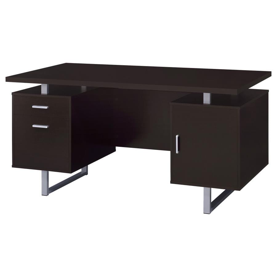 Lawtey 60-inch 2-drawer Office Computer Desk, Cappuccino