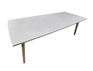 Preowned Conference Table with Faux Concrete Top and Wooden Legs