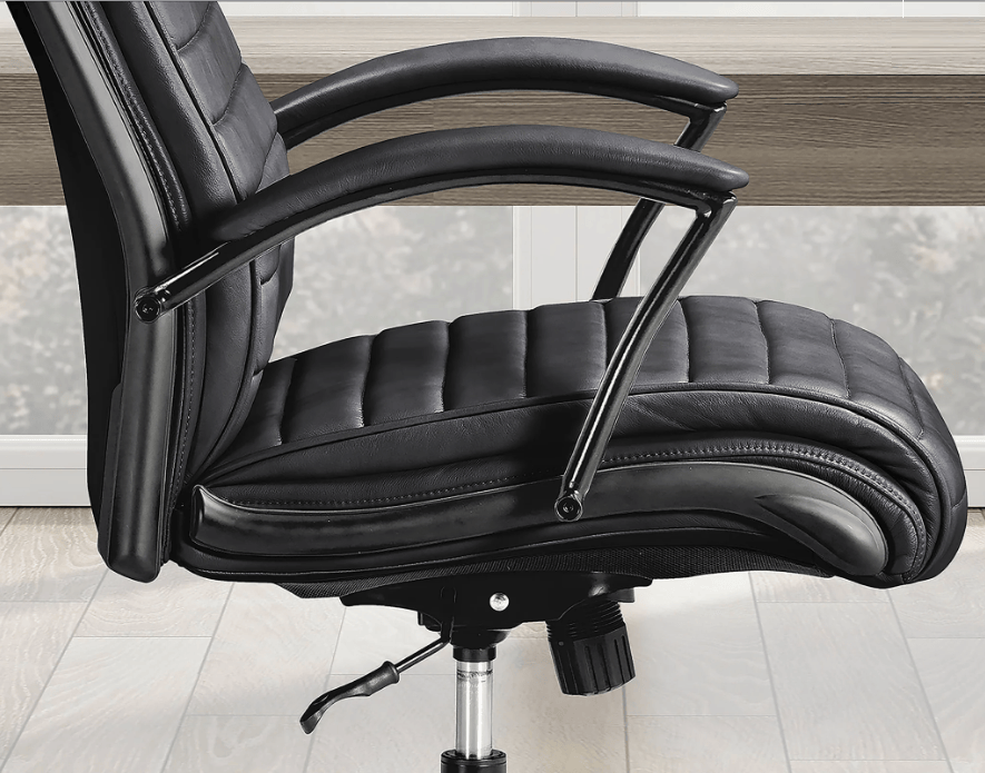 Smooth Black Leather Desk Chair by Parker House