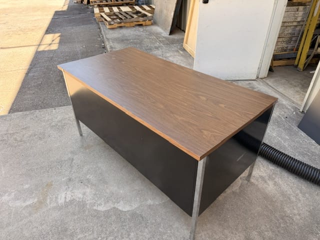 Black Metal Pedestal Desk - Image 5