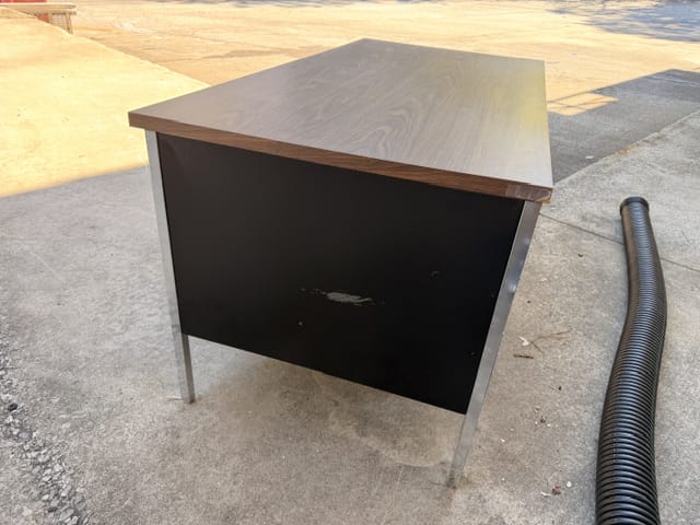 Black Metal Pedestal Desk - Image 4