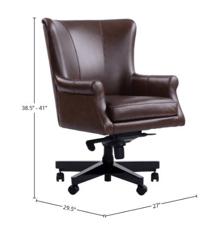 Verona Brown Leather Desk Chair by Parker House